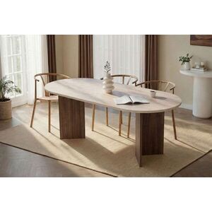 Imagine Masa, Hanah Home, Sabella, 200x75x90 cm, PAL, Travertin / Nuc Venezia