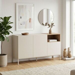 Imagine Consola, Hanah Home, Cailin 140, 140x80x41.8 cm, PAL, Santstone / Stejar Sepet