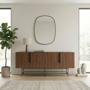 Imagine Consola, Hanah Home, Eldia, 200x77.9x40 cm, PAL, Nuc Milano / Negru