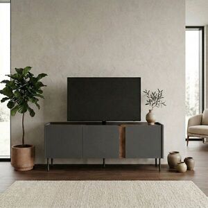 Imagine Comoda TV, Hanah Home, Lucile, 140x53.9x35.5 cm, PAL, Antracit / Stejar Septentrional / Negru