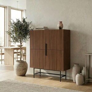Imagine Bufet, Hanah Home, Eldia, 100x128x40 cm, PAL, Nuc Milano / Negru