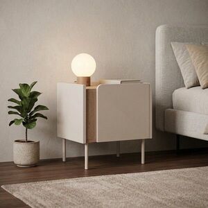 Imagine Noptiera, Hanah Home, Lucile, 45.5x47.8x35 cm, PAL, Stejar Sepet / Gresie