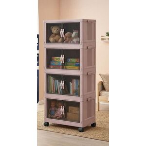 Imagine Dulap multifunctional, Hanah Home, Lavine 127, 56x127x56 cm, PLASTIC, Roz pudra