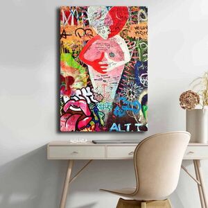 Imagine Tablou decorativ, 70100POP-017, Canvas, Lemn, Multicolor