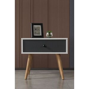 Imagine Noptiera, Hanah Home, Vita 5102, 55x49x55 cm, PAL, Alb / Antracit