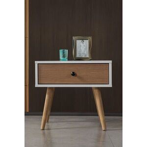 Imagine Noptiera, Hanah Home, Vita 5103, 55x49x55 cm, PAL, Alb/Maro