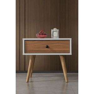 Imagine Noptiera, Hanah Home, Vita 5104, 55x49x55 cm, PAL, Alb/Maro