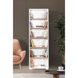 Imagine Corp biblioteca, Hanah Home, Evm 8121, 60x187x30 cm, PAL, Alb/Maro