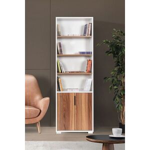 Imagine Corp biblioteca, Hanah Home, Evm 8101, 60x187x30 cm, PAL, Alb/Maro