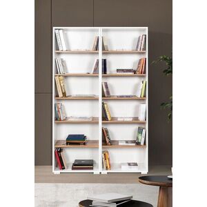 Imagine Corp biblioteca, Hanah Home, Evm 8221, 120x187x30 cm, PAL, Alb/Maro