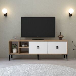 Imagine Comoda TV, Hanah Home, Era 3504, 150x50x35 cm, PAL, Stejar Safir / Alb