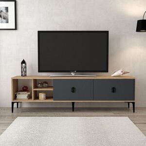 Imagine Comoda TV, Hanah Home, Era 3805, 180x50x35 cm, PAL, Stejar safir / Antracit