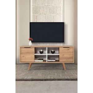 Imagine Comoda TV, Hanah Home, Sina 3321, 130x59x35 cm, PAL, Stejar Safir / Alb