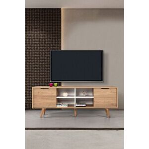 Imagine Comoda TV, Hanah Home, Sina 3621, 160x59x35 cm, PAL, Stejar Safir / Alb