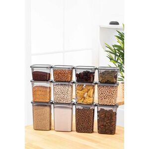 Imagine Set recipiente depozitare, Hermia, 964FRM5341, Dimensiune: 14 x 14 x 10 cm / 1150 ml (4 bucăți), Antracit
