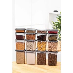 Imagine Set recipiente depozitare, Hermia, 964FRM5340, Plastic, 14x10x10 cm, 800 ml, 4 piese, Antracit