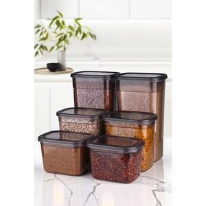 Imagine Set recipiente depozitare, Hermia, 430KSV9472, Plastic, Dimensiune: 12 x 16, 5 x 16, 5 / 2000 ml (2 bucăți), Antracit