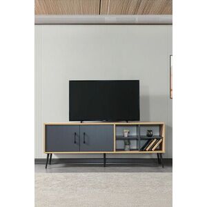 Imagine Comoda TV, Hanah Home, Şile 3609, 160x60x35 cm, PAL, Stejar safir / Antracit