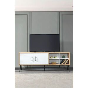 Imagine Comoda TV, Hanah Home, Şile 3611, 160x60x35 cm, PAL, Stejar Safir / Alb