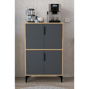 Imagine Dulap multifunctional, Hanah Home, Ada 1403, 72x114x36.5 cm, PAL, Stejar safir / Antracit