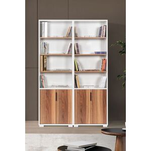 Imagine Corp biblioteca, Hanah Home, Evm 8201, 120x187x30 cm, PAL, Alb/Maro