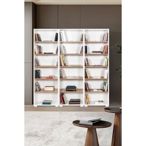 Imagine Corp biblioteca, Hanah Home, Evm 8321, 180x187x30 cm, PAL, Alb/Maro