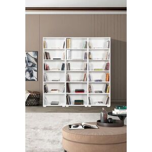 Imagine Corp biblioteca, Hanah Home, Evm 8324, 180x187x30 cm, PAL, Alb