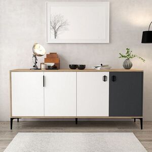 Imagine Consola, Hanah Home, Neva 4002, 180x81x44 cm, PAL, Stejar / Alb / Antracit