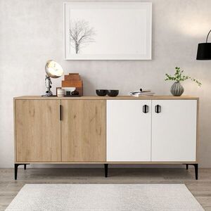 Imagine Consola, Hanah Home, Neva 4003, 180x81x44 cm, PAL, Stejar Safir / Alb