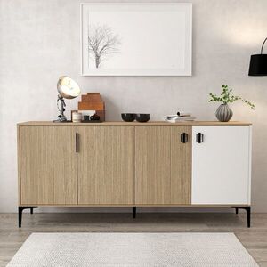 Imagine Consola, Hanah Home, Neva 4005, 180x81x44 cm, PAL, Stejar / Alb