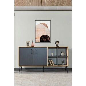 Imagine Consola, Hanah Home, Şile 4609, 160x83x44 cm, PAL, Stejar safir / Antracit