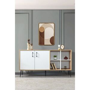 Imagine Consola, Hanah Home, Şile 4611, 160x83x44 cm, PAL, Stejar Safir / Alb