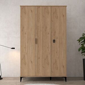 Imagine Dulap pentru haine, Hanah Home, Neva 6301, 123x200x52 cm, PAL, Maro