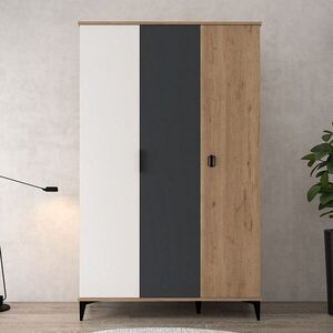 Imagine Dulap pentru haine, Hanah Home, Neva 6302, PAL, Stejar / Alb / Antracit