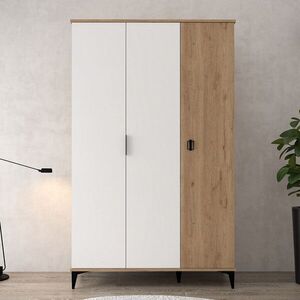 Imagine Dulap pentru haine, Hanah Home, Neva 6303, PAL, Stejar Safir / Alb