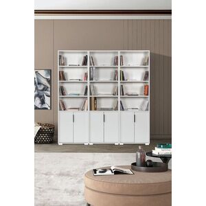 Imagine Corp biblioteca, Hanah Home, Evm 8304, 180x187x30 cm, PAL, Alb