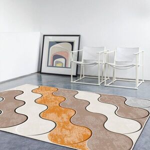 Imagine Covor, Wookece294, 160x230 cm, Poliester, Portocaliu / Gri / Maro
