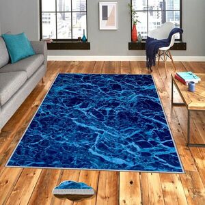 Imagine Covor, Wookece488, 80x150 cm, Poliester, Albastru / Bleumarin
