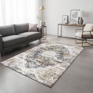 Imagine Covor, Woosonıl083, 160x230 cm, Bumbac, Crem / Gri / Roșu Claret