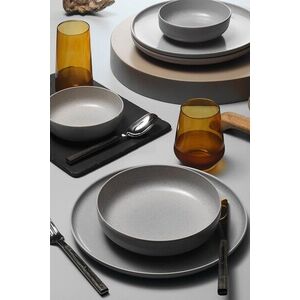 Imagine Serviciu de masa, Hermia, 719KTP9874, Portelan, Farfurie: 20 cm (4 bucăți), Gri