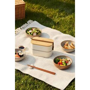 Imagine Cutie pentru pranz, Hermia, 721CBL1313, Inox, Dimensiuni: 14, 5 x 18, 5 x 12, 5 cm / 1000 ml, Crem