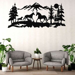 Imagine Decoratiune de perete, 5504, Metal, Dimensiune: 60 x 26 cm, Negru