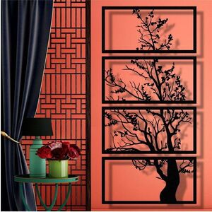 Imagine Decoratiune de perete, 5498, Metal, Dimensiune: 50 x 100 cm, Negru