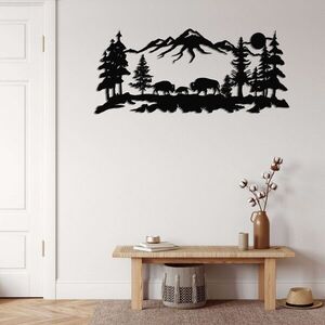 Imagine Decoratiune de perete, 5328, Metal, Dimensiuni: 75 x 33 cm, Negru