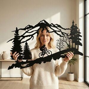 Imagine Decoratiune de perete, 5322, Metal, Dimensiune: 60 x 38 cm, Negru