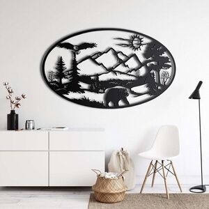Imagine Decoratiune de perete, 5190, Metal, Dimensiune: 60 x 36 cm, Negru