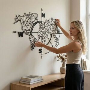 Imagine Decoratiune de perete, 5140, Metal, Dimensiuni: 98 x 75 cm, Negru