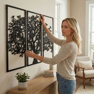 Imagine Decoratiune de perete, 5121, Metal, Dimensiune: 75 x 50 cm, Negru