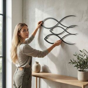 Imagine Decoratiune de perete, 5059, Metal, Dimensiune: 45 x 28 cm, Negru