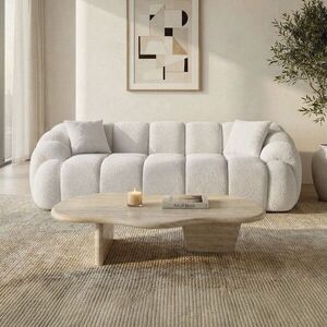 Imagine Canapea 3 locuri, Atelier del Sofa, 752EST1129, Lemn de carpen/PAL melaminat, Alb